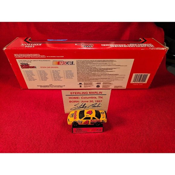 STERLING MARLIN NASCAR TRANSPORTER BUNDLE w/MATCHING STOCKCAR & PLAYER CARD - Picture 4 of 4
